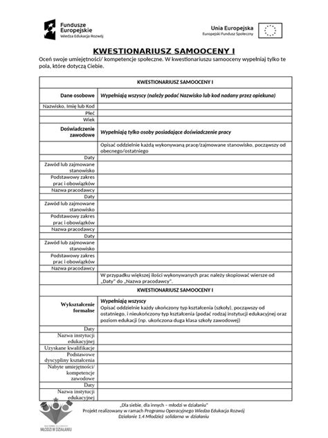 Przykład kwestionariusza do samooceny objawów PTSD