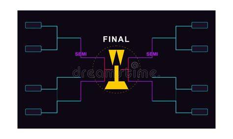 Infographic showing tournament brackets or scoreboards