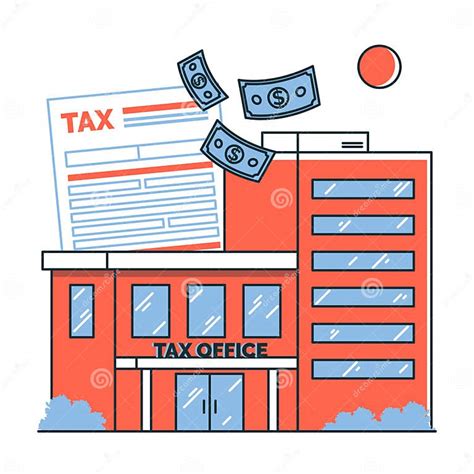 Thematic photo of a modern tax office building or a 