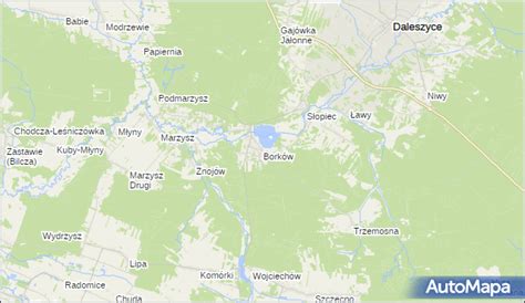 Schemat planowanej ścieżki rowerowej Borków - Daleszyce