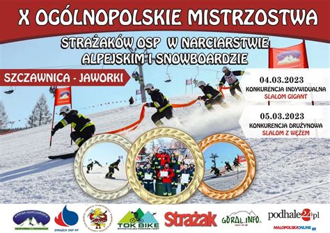 Infografika z wynikami Mistrzostw Polski OSP w Narciarstwie Alpejskim i Snowboardzie