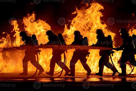 Photo of firefighters battling the blaze or rescue operations
