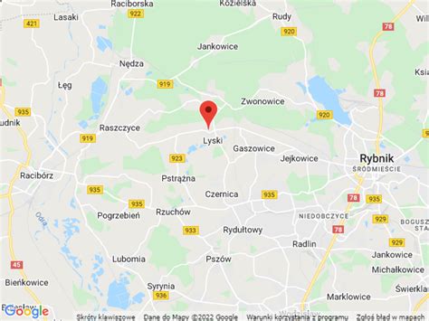 mapa Gminy Lyski z zaznaczonymi atrakcjami turystycznymi