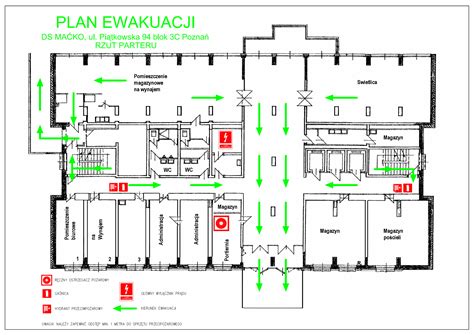 Schemat ewakuacji z budynku