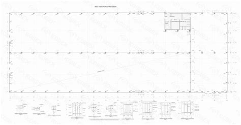 rzut budynku remizy strażackiej z garażami, salami i zapleczem socjalnym
