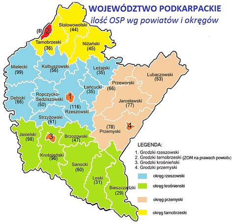 Infografika przedstawiająca wzrost liczby członków OSP i jednostek w regionie podkarpackim