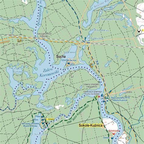Mapa lub ogólne zdjęcie Zalewu Koronowskiego, prezentujące jego rozległość i malowniczość