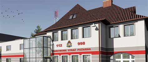 Zmodernizowany budynek Komendy Powiatowej Państwowej Straży Pożarnej w Lubaniu