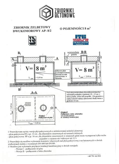 Schematyczny przekrój betonowego zbiornika z uwięzionym koniem
