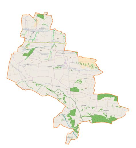 mapa gminy Gołcza z zaznaczonymi jednostkami OSP