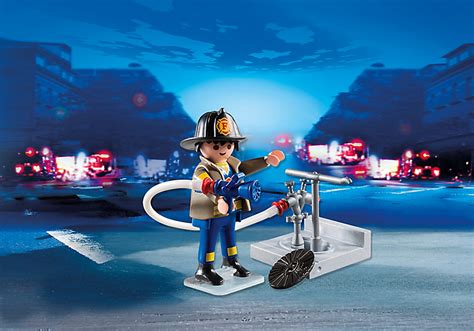 Zestaw Playmobil Strażak z Hydrantem w akcji, z figurką i akcesoriami do gaszenia pożaru
