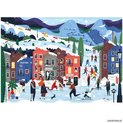 Ilustracja przedstawiająca miasteczko Pontypandy z charakterystyczną remizą strażacką i domkami