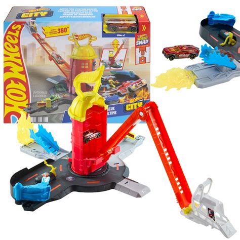 Zestaw Hot Wheels City Super Remiza Strażacka - widok ogólny