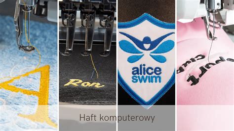 Przykłady haftowanych emblematów OSP wykonanych techniką bajorka i haftu komputerowego