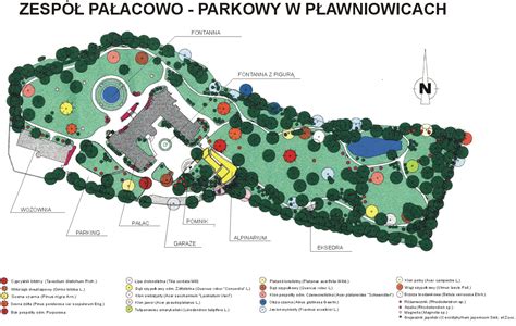 plan pałacu i parku w Dębem Małym