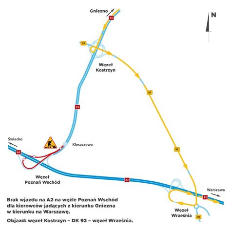 mapa objazdów w rejonie Warszowic