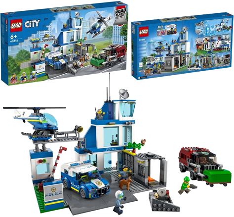 Zdjęcie przedstawiające scenkę akcji z policją LEGO City, radiowozy i złodziejaszków