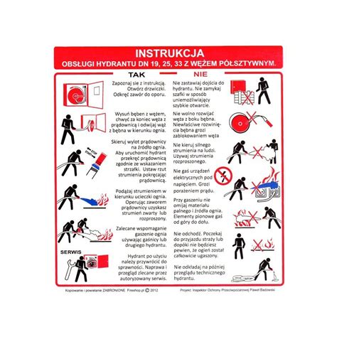 Naklejka z oznaczeniem hydrantu wewnętrznego 25 z wężem półsztywnym