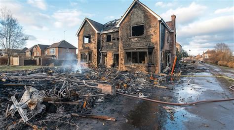 Thematic photo of a house fire or its aftermath