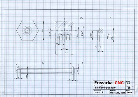 Rysunek techniczny montażu hydrantu wewnętrznego z wymiarowaniem od posadzki