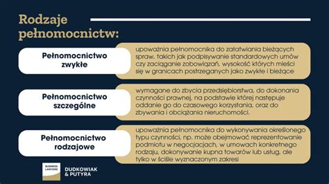 tabela porównująca rodzaje pełnomocnictw: ogólne, rodzajowe, szczególne