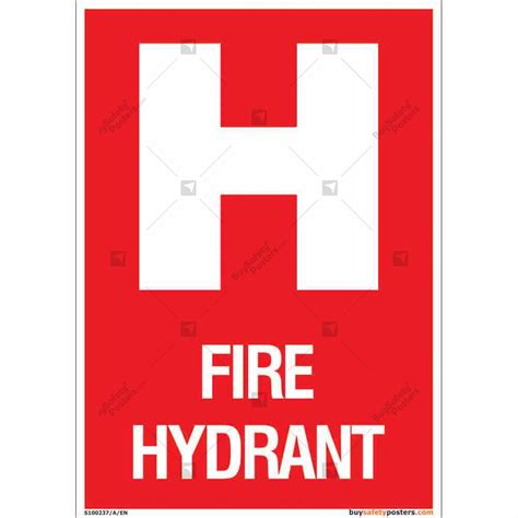 Example of a standard red and white hydrant sign with an 'H' symbol