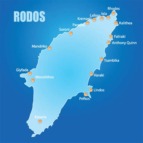 mapa Rodos z zaznaczonymi obszarami objętymi pożarami i kierunkami ich rozprzestrzeniania