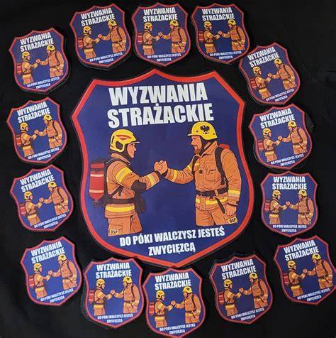 Zdjęcie naszywek imiennych strażackich z różnymi informacjami