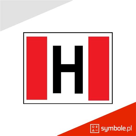 Infografika przedstawiająca znak hydrantu zewnętrznego nadziemnego (kwadrat z H i czerwonymi prostokątami) oraz przykład znaku przestrzennego