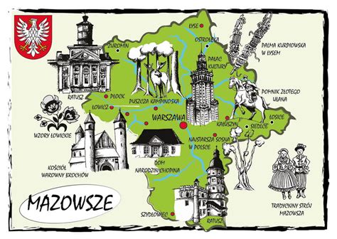 Mapa Mazowsza z zaznaczonymi jednostkami OSP, które otrzymały nowe pojazdy