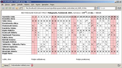 Grafik dyżurów strażackich