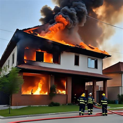 Thematic photo of firefighters at a residential building fire, Szczecin