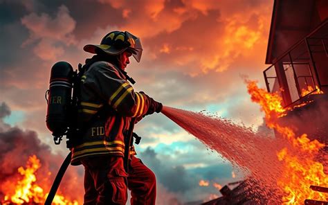 Ilustracja przedstawiająca Renault K 440 w akcji gaśniczej, z widocznym działkiem wodno-pianowym na dachu.