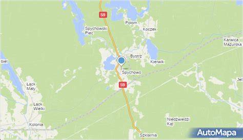Mapa Nadleśnictwa Spychowo z zaznaczonym Niedźwiedzim Kątem