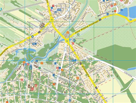 Mapa okolic Konstancina-Jeziorny z zaznaczonymi miejscami pożarów traw