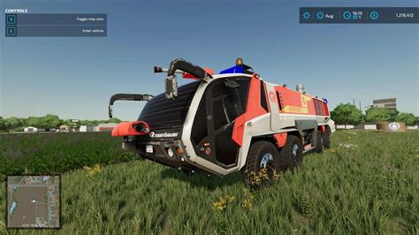 Image of a fire hose mod in Farming Simulator, possibly attached to a fire truck