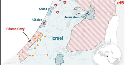 mapa Izraela z zaznaczonymi obszarami pożarów