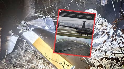Miejsce katastrofy prywatnego śmigłowca Robinson R44 w zalesionym obszarze