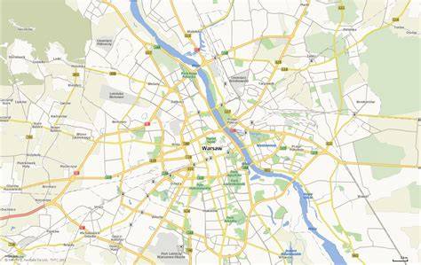 Mapa Warszawy z zaznaczonymi miejscami pożarów