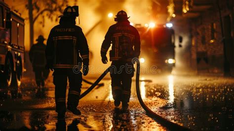 Thematic photo of firefighters extinguishing a fire in an urban setting