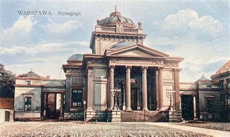 Rekonstrukcja lub archiwalne zdjęcie synagogi przy ulicy Grójeckiej 7 w Warszawie