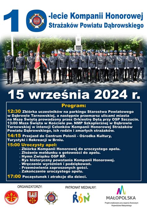 Zdjęcie przedstawiające jubileuszowe obchody OSP, strażaków i gości