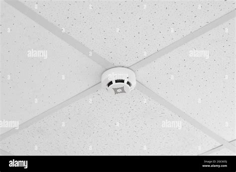 Photo of a smoke detector mounted on a ceiling
