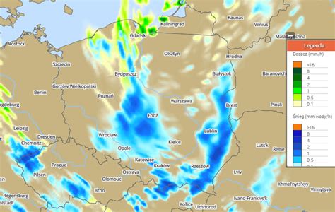 Mapa prognoz opadów deszczu nad Australią