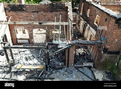 Thematic photo of an extinguished, burnt allotment house