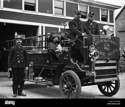 Historic photo of early fire station or firemen