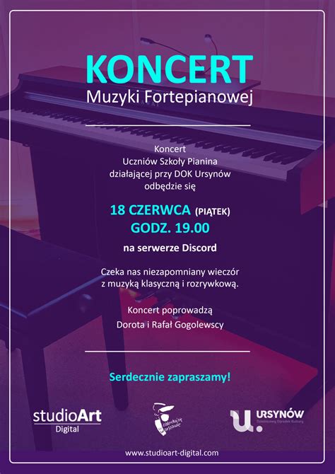 Plakat koncertowy prezentujący różnorodność artystów i stylów muzycznych.