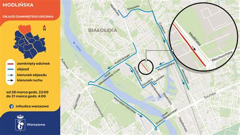 Schemat organizacji ruchu na ul. Modlińskiej podczas remontu