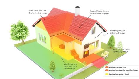 schemat domu z zaznaczonymi punktami zaprószenia ognia