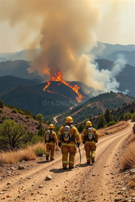 Thematic photo of firefighters in action in a mountainous region